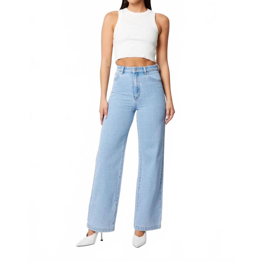 NEW ABRAND JEANS high & wide kendall jeans in light vintage blue